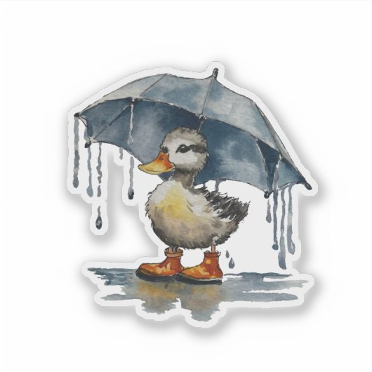 Fluffy Duckling Aufkleber (Vorderseite)