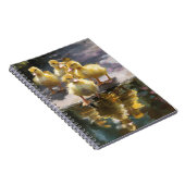 Fluffy Ducklings Pond Reflection Art Notizblock (Rechte Seite)