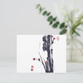 Fluffy Eichhörnchen auf Baum Postkarte (Stehend Vorderseite)