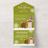 Fluffy Eichhörnchen Geschenk Winter Baby Dusche All In One Einladung (Innen Boden)