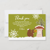 Fluffy Eichhörnchen Geschenk Winter Baby Duschgesc Dankeskarte (Vorderseite)