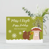 Fluffy Eichhörnchengeschenk Winterweihnachtskarte Feiertagskarte (Stehend Vorderseite)