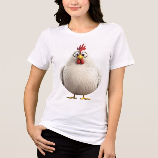 Fluffy & Fabulous | Round White Rooster Zodiac T-S Tri-Blend Shirt (Vorderseite)