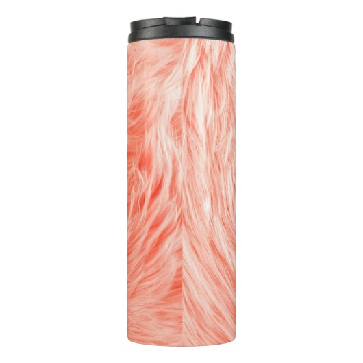 Fluffy-Fake-Spinnstoff-Pelz Thermosbecher (Rückseite)