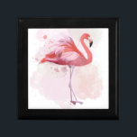 Fluffy Flamingo Erinnerungskiste<br><div class="desc">"Fluffy Flamingo" von Fab Funky. Ein Single Flamingo im Aquarellstil.</div>