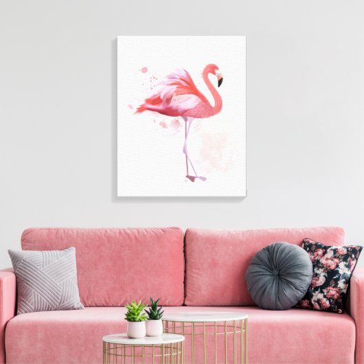 Fluffy Flamingo Leinwanddruck (Insitu (Wohnzimmer))