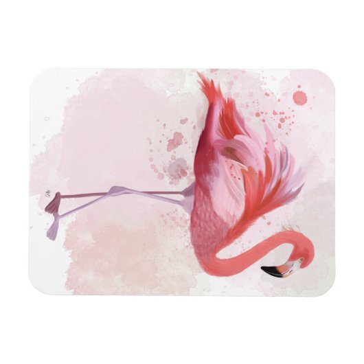 Fluffy Flamingo Magnet (Horizontal)