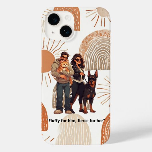 "Fluffy for him, fierce for her." Case-Mate iPhone Hülle (Rückseite)