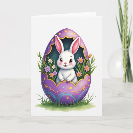 Fluffy Friend Easter Egg Card Karte (Vorderseite)