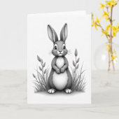 Fluffy Friend Gray Art Card Karte (Gelbe Blume)