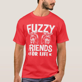 Fluffy Friends Forever Highland Cow Vintag T-Shirt