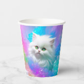 Fluffy Fun Kitten Girl Birthday Party Pappbecher (Vorderseite)