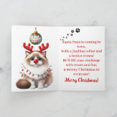 Fluffy Funny Cat Christmas Karte (Innenseite)