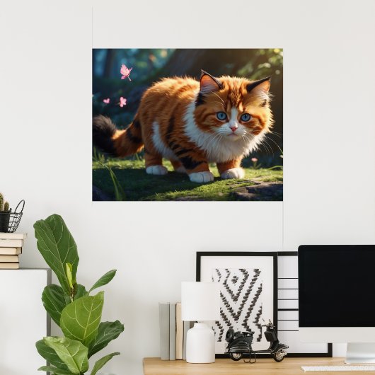 *~* Fluffy Furry Kitty Cat 5:4 Feline Kitten Poster (Heimbüro)