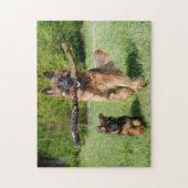 Fluffy German Shepherd Dog and Puppy Puzzle (Vertikal)