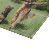Fluffy German Shepherd Dog and Puppy Schneidebrett (Ecke)