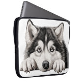 FLUFFY GRAU UND WEISS ALASKAN MALAMUTE HUND LAPTOPSCHUTZHÜLLE (Vorne Rechts)