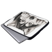 FLUFFY GRAU UND WEISS ALASKAN MALAMUTE HUND LAPTOPSCHUTZHÜLLE (Vorne Knopf)