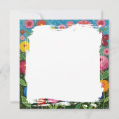 Fluffy Graue gestreifte Katze mit Folk Art Blume Karte (Rückseite)