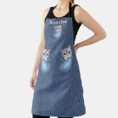 Fluffy Gray Cat All-over Print Schürze (InSitu)