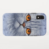 Fluffy Gray Tabby Cat Kitten Face Case-Mate iPhone Hülle (Rückseite (Horizontal))