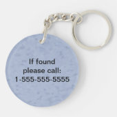 Fluffy Gray Tabby Cat Kitten Face Schlüsselanhänger (Rückseite)