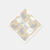 Fluffy Gray & White Llamas Babydusche Serviette (Ecke)