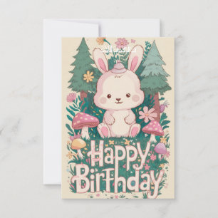 Fluffy Greeting Bunny Digital Geburtstag Karte