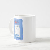 Fluffy Happy Dreaming Sweet Cat Cartoon Art Kaffeetasse (Vorderseite Links)