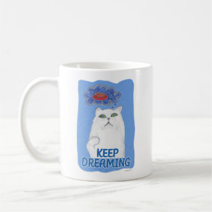 Fluffy Happy Dreaming Sweet Cat Cartoon Art Kaffeetasse