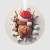 Fluffy Highland Cow Festive Ornament (Rückseite)