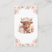 Fluffy Highland Cow Pink Floral Books for Baby Begleitkarte (Rückseite)