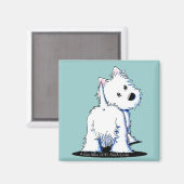 Fluffy Hintern Westie Magnet (Vorderseite/Rückseite)