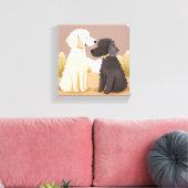 Fluffy Hogs | Pet-Aquarellmalerei Leinwanddruck (Insitu (Wohnzimmer))