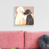 Fluffy Hogs | Pet-Aquarellmalerei Leinwanddruck (Insitu (Wohnzimmer))