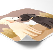 Fluffy Hogs | Pet-Aquarellmalerei Poster (Ecke)