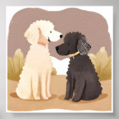 Fluffy Hogs | Pet-Aquarellmalerei Poster (Vorne)