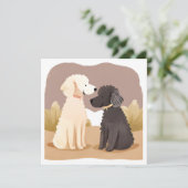 Fluffy Hogs | Wasserfarbenkarte für Haustiere (Stehend Vorderseite)