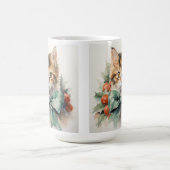 FLUFFY HOLIDAY CALICO KITTEN MIT GRÜNEM KLEIN KAFFEETASSE (Mittel)