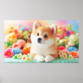 Fluffy Hund mit Big Eyes | Joyful Pet Image Poster (Vorne)
