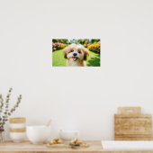 Fluffy Hund mit Big Eyes | Joyful Pet Image Poster (Küche)