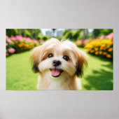 Fluffy Hund mit Big Eyes | Joyful Pet Image Poster (Vorne)
