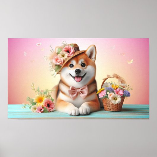Fluffy Hund mit Big Eyes | Joyful Pet Image Poster (Vorne)