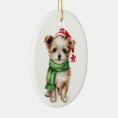 Fluffy Hund mit Scarf Ornament - Gemütlicher Urlau (Rechts)