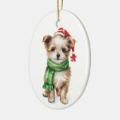 Fluffy Hund mit Scarf Ornament - Gemütlicher Urlau (Links)