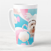 Fluffy Hund mit Weißhut Milchtasse (Linke Ecke)