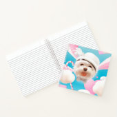 Fluffy Hund mit Weißhut Notizblock (Innenseite)