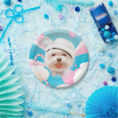 Fluffy Hund mit Weißhut Pappteller (Party)