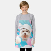 Fluffy Hund mit Weißhut Schürze (Getragen)