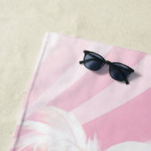 Fluffy Hund mit Weißhut Strandtuch (Beispiel)